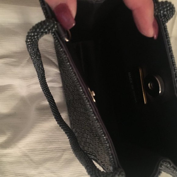Vintage Inge Christopher grey beaded evening bag - Picture 3 of 3